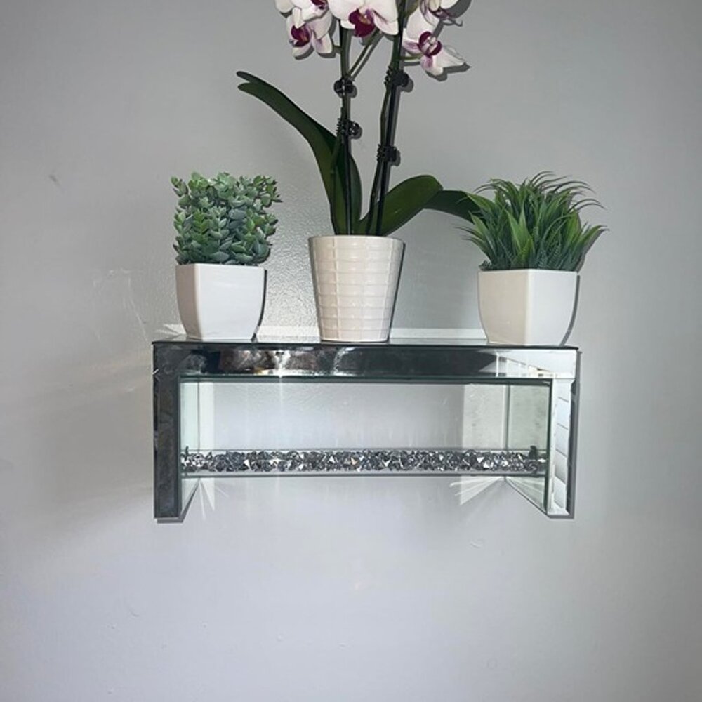 NEW Glass Mirrored Wall Shelf Wall Mounted for Over Toilet - Picture 1 of 8